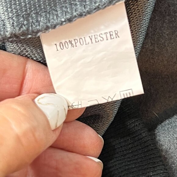 Yisilier Hooded Pullover Sweatshirt Gray Unique Layered Sleeves Pocket L Mens - Picture 9 of 13